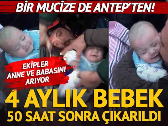 Gaziantep’te mucizeler devam ediyor, 4 aylık Duru bebek 50 saat sonra enkaz altından çıkarıldı